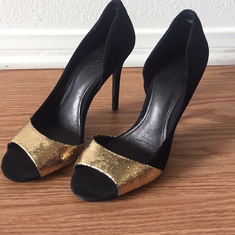 Coach Black Peep Toe